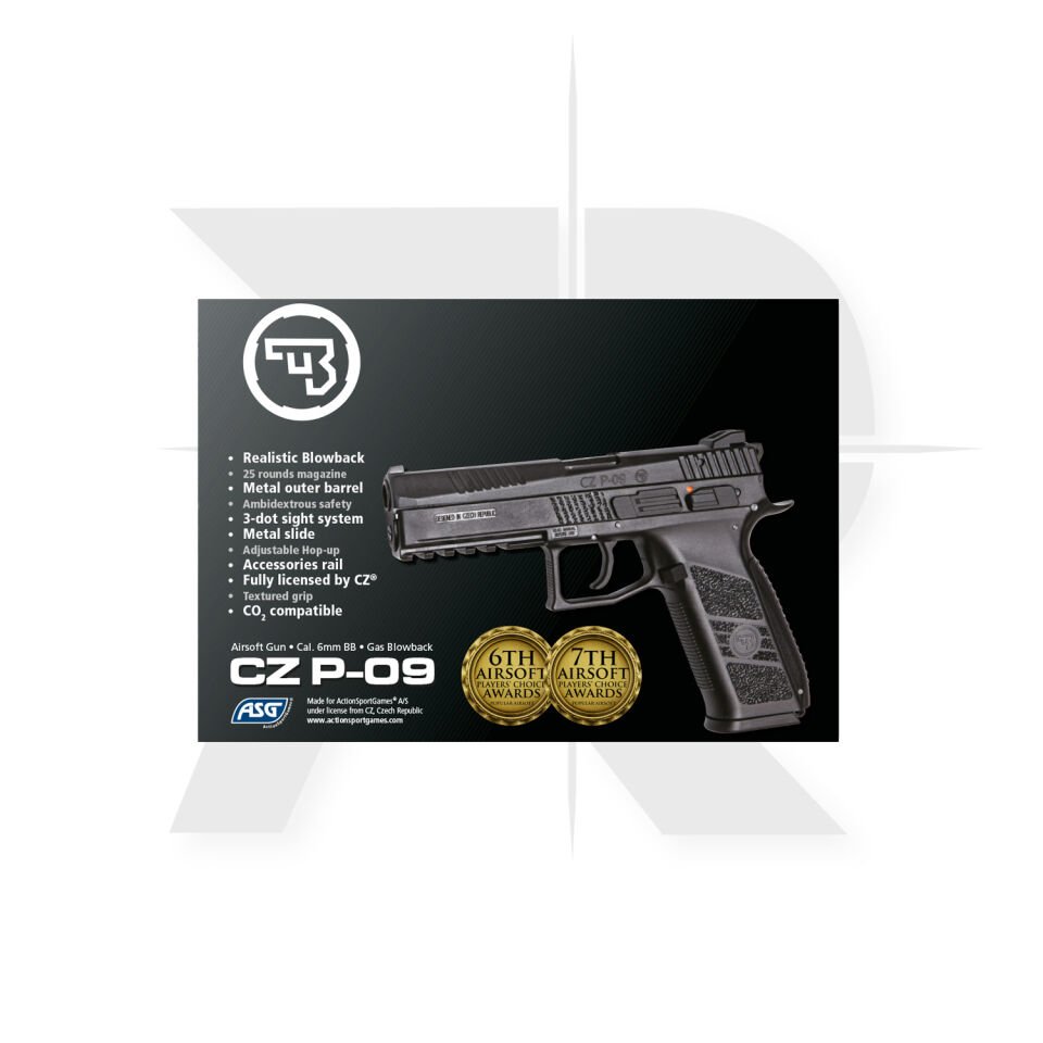 Asg Cz P09 Siyah-Çöl Blowback Airsoft Tabanca